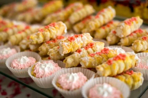 Buffets, appetizers, wedding table Stock Photos
