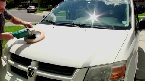 Buffing Van Hood Stock Footage 28915726