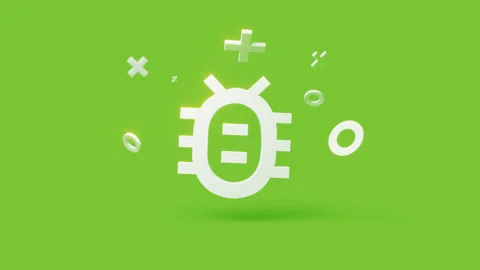 Bug 3d icon on a simple green background 4k seamless animation loop Stock Footage 202119659