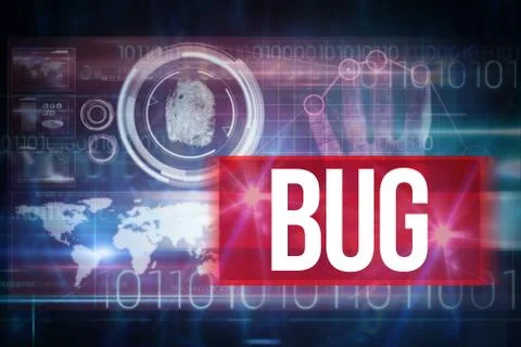 Bug against blue technology design with binary code Stockillustratie