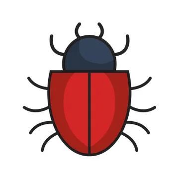 Bug alert isolated icon Stock Illustration