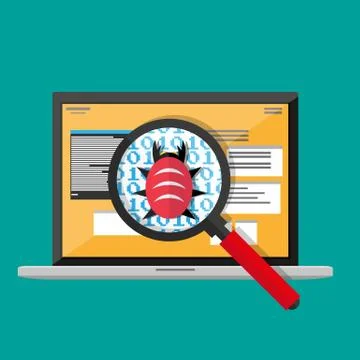 Bug and virus in the programming code Stock Illustration