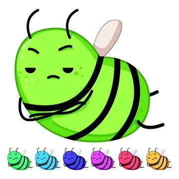 Bug bee character cartoon vector graphic Ilustración de archivo