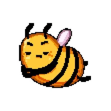 Bug bee character pixel art vector illustration Stock Illustration