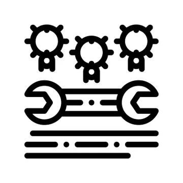 Bug Beetle Coding System Thin Line Icon Stock Illustration