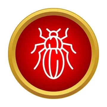 Bug beetle computer virus error icon button Illustrazione stock