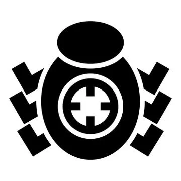 Bug beetle in target sight icon black color illustration flat style simple im Ilustración de archivo