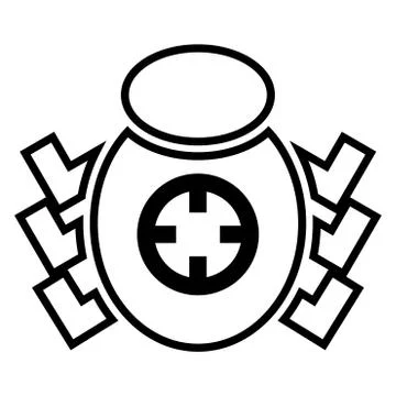 Bug beetle in target sight icon black color illustration flat style simple im Ilustración de archivo