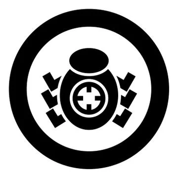 Bug beetle in target sight icon black color vector illustration simple image Ilustración de archivo
