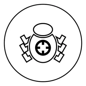 Bug beetle in target sight icon black color vector illustration simple image Ilustración de archivo