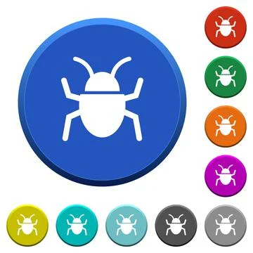 Bug beveled buttons Stock Illustration