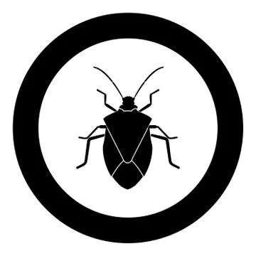 Bug black icon in circle Illustrazione stock
