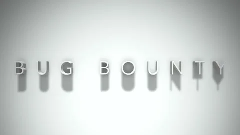 Bug Bounty 3D title animation with shadows on a white background Stock Footage 296539763