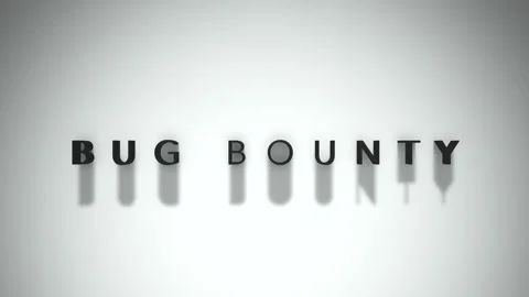 Bug Bounty 3D title animation matte black text on a white background Stock Footage 300715915
