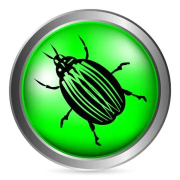 Bug button Stock Illustration