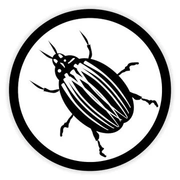 Bug button on white. Stock Illustration