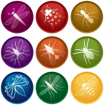 Bug buttons Stock Illustration