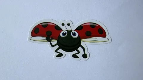 Bug Cartoon Character Stickers on White Background Vidéo 312861230