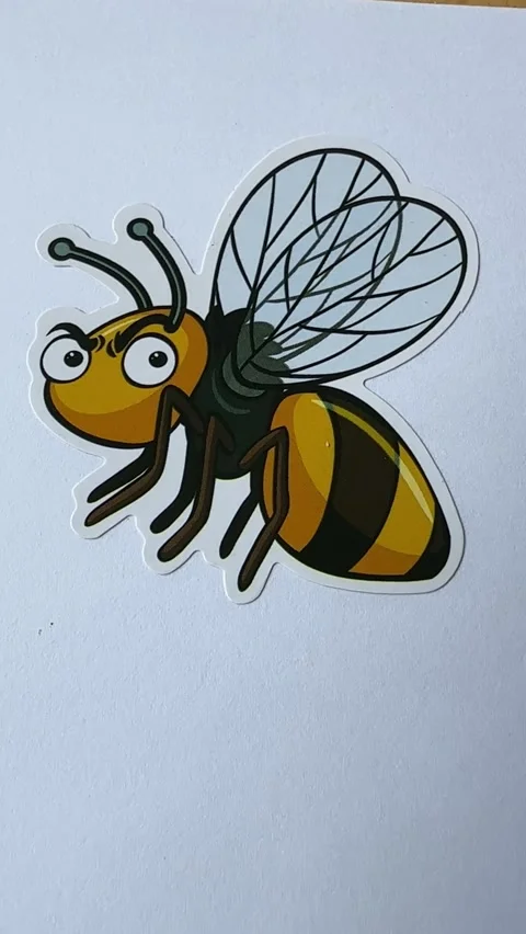Bug Cartoon Character Stickers on White Background Stock Footage 312861234