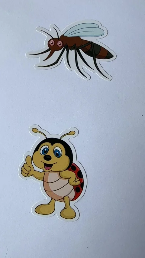 Bug Cartoon Character Stickers on White Background Vidéo 312861275
