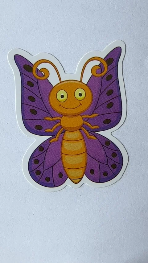 Bug Cartoon Character Stickers on White Background Stock Footage 312861306