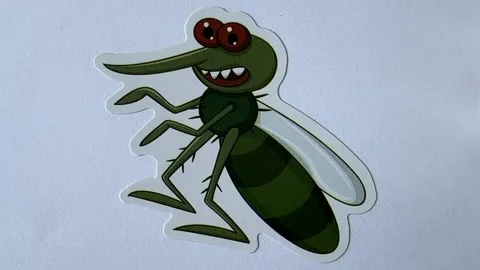 Bug Cartoon Character Stickers on White Background Stock Footage 312861308