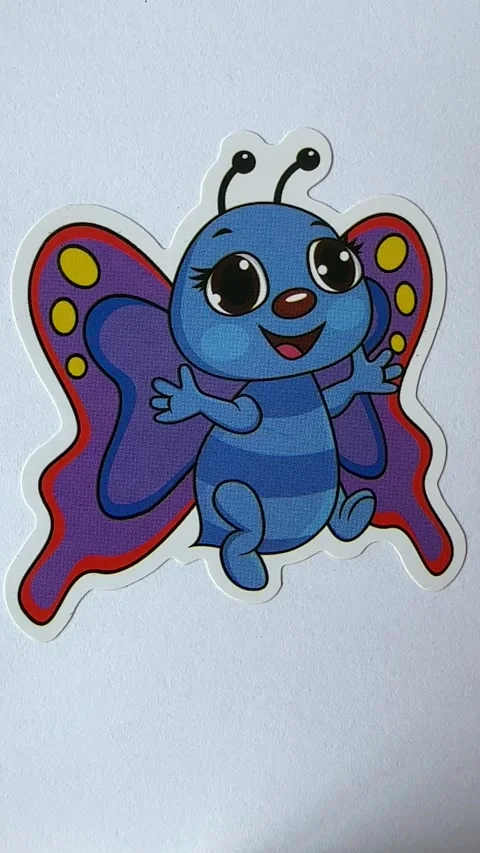 Bug Cartoon Character Stickers on White Background Vídeo Stock 312861323
