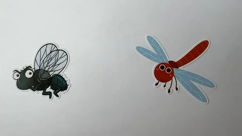 Bug Cartoon Character Stickers on White Background for Kids Editorial Use Vídeos de archivo 312864621