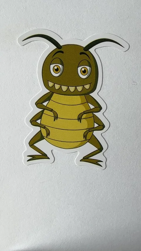 Bug Cartoon Character Stickers on White Background for Kids Editorial Use Stock Footage 312864711