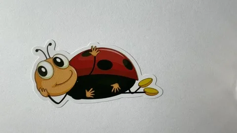 Bug Cartoon Character Stickers on White Background for Kids Editorial Use Stock Footage 312864814