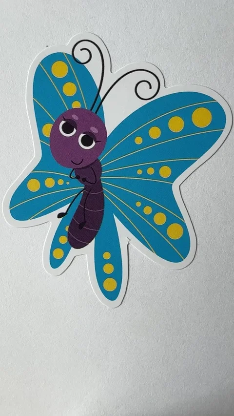 Bug Cartoon Character Stickers on White Background for Kids Editorial Use Stock Footage 312864972