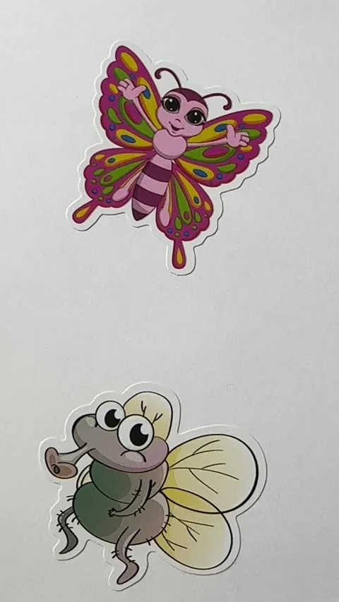 Bug Cartoon Character Stickers on White Background Vidéo 312865769