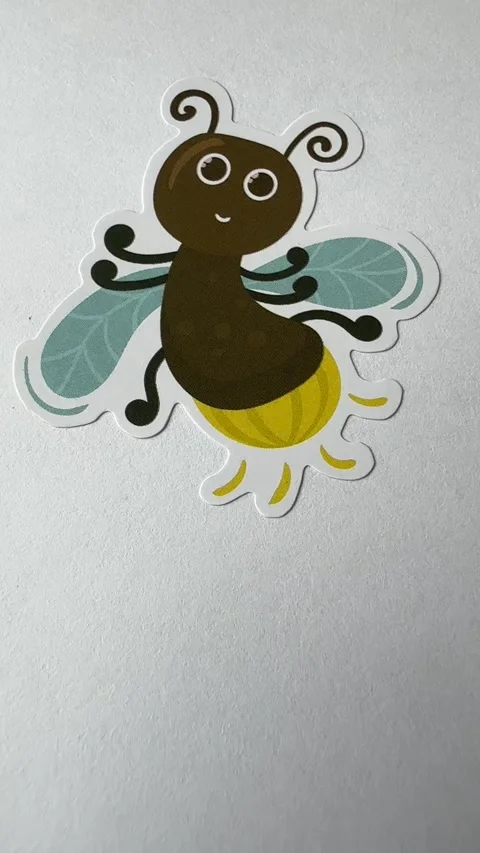Bug Cartoon Character Stickers on White Background. 07 10 2025 Stock Footage 312866197