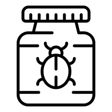 Bug chemical icon outline vector. Insecticide control Stock Illustration