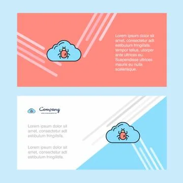 Bug on cloud  abstract corporate business banner template, horizontal adverti Stock Illustration