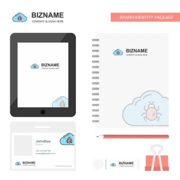 Bug on cloud  Business Logo, Tab App, Diary PVC Employee Card and USB Brand S Stock Illustration