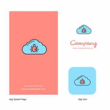 Bug on cloud  Company Logo App Icon and Splash Page Design. Creative Business Illustrazione stock