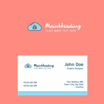 Bug on cloud  logo Design with business card template. Elegant corporate iden 스톡 일러스트