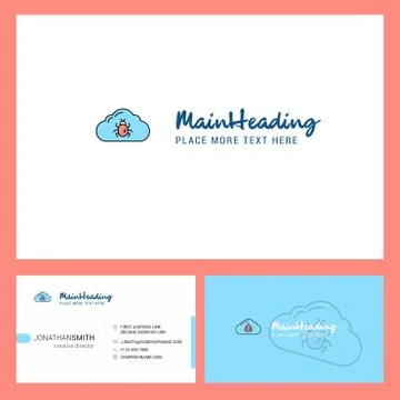Bug on cloud  Logo design with Tagline &amp; Front and Back Busienss Card Templat 스톡 일러스트