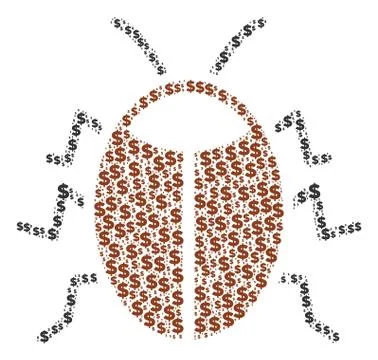 Bug Collage of Dollar and Dots Stock Illustration