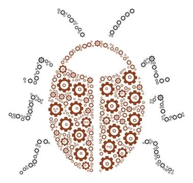 Bug Collage of Gear Stock Illustration