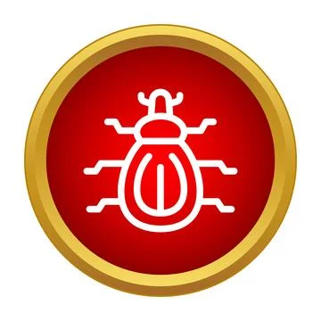 Bug computer error warning digital virus icon Stock Illustration