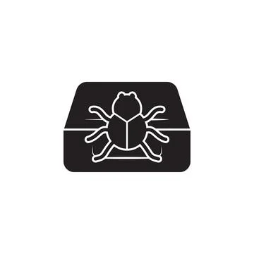 Bug on the computer icon. Elements of cyber security icon. Premium quality Stock Illustration