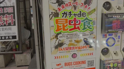 Bug cooking vending machine japan Stock Footage 223571436