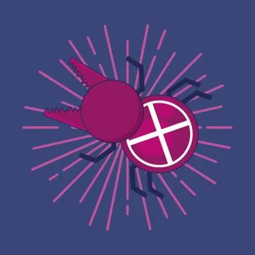 Bug cyber atack icon Stock Illustration