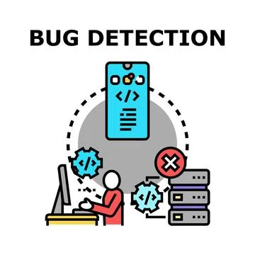 Bug detection and fixing in software development process イラスト素材