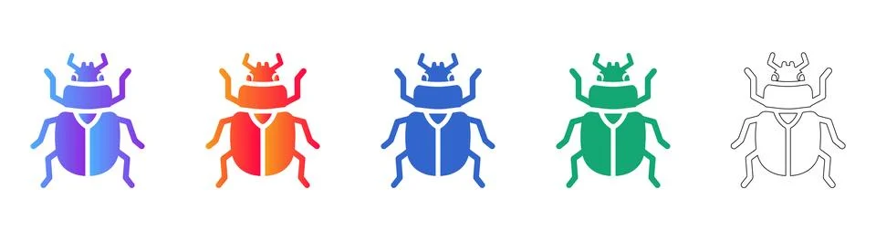 Bug Detection and Software Security Icons イラスト素材