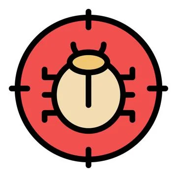 Bug detection icon vector flat Stock Illustration