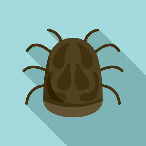 Bug disease icon, flat style Stock Illustration