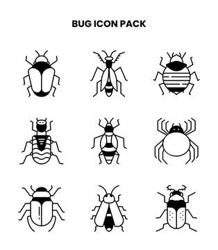 Bug DuoTone Collection Icons Pack Stock Illustration